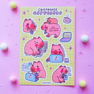 Corporate Capybaras Sticker Sheet