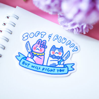 Soft And Fluffy Clear Sticker